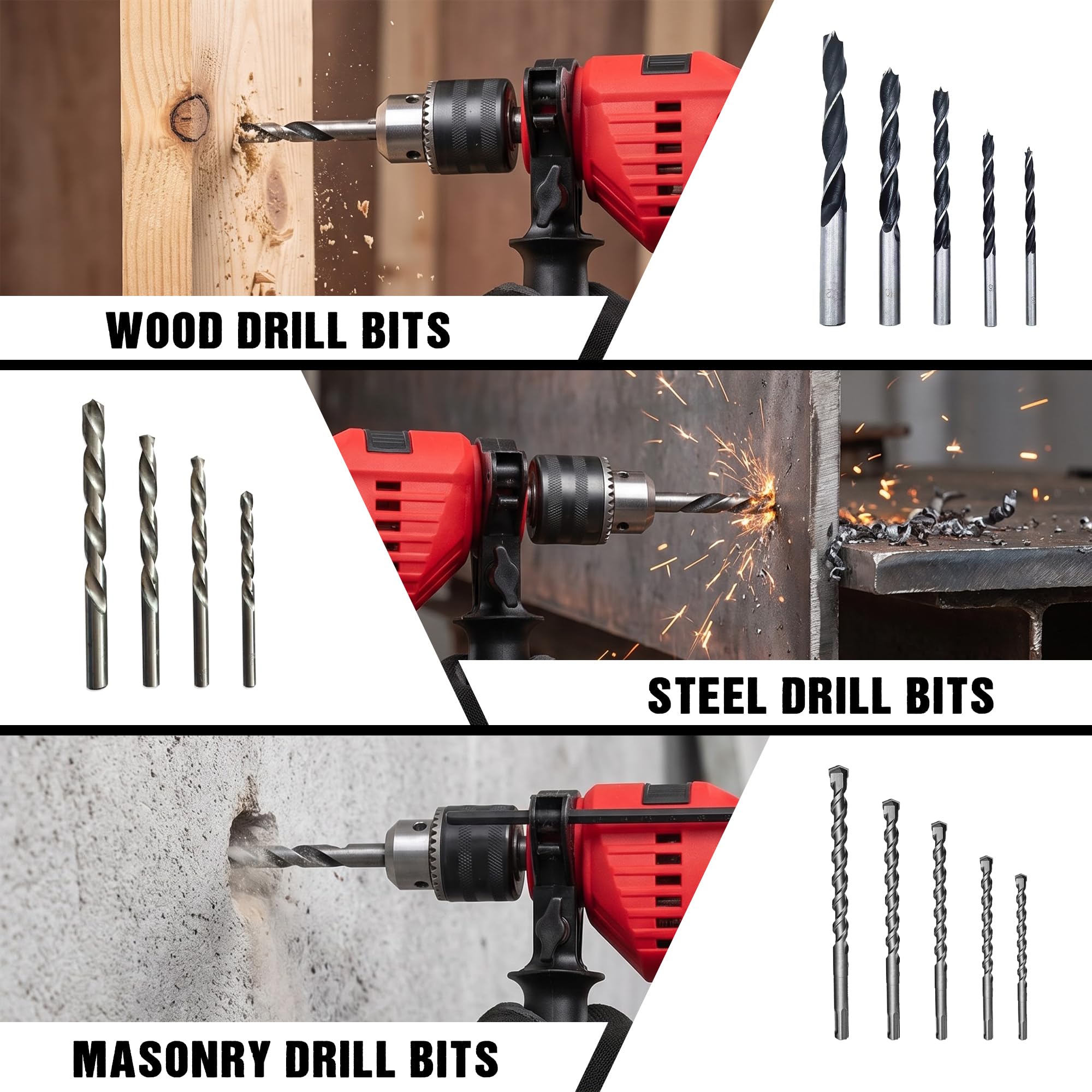IBELL Impact Drill Kit - 101 Piece Tool Set -3 IBELL Impact Drill Kit - 101 Piece Tool Set -3