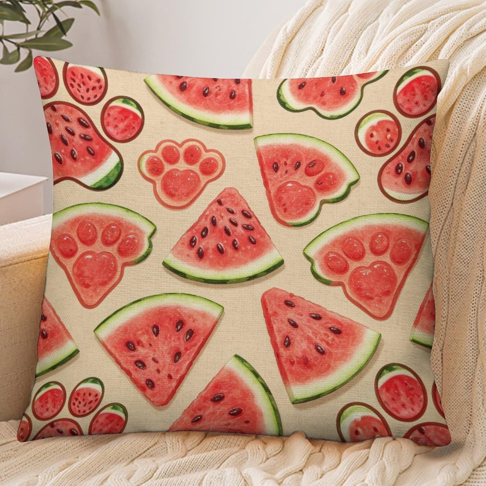 Fekiloot Style Watermelon Pillowcase Pillow Sham Pillow Case