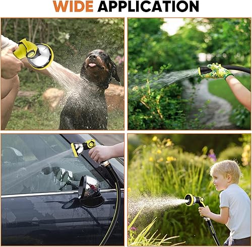 Miniatura 7 de Manguera de jardín de 100 pies, manguera de agua de goma de 3 capas de alta calidad de 58 pulgadas, innovadora, flexible, híbrida, ligera, con