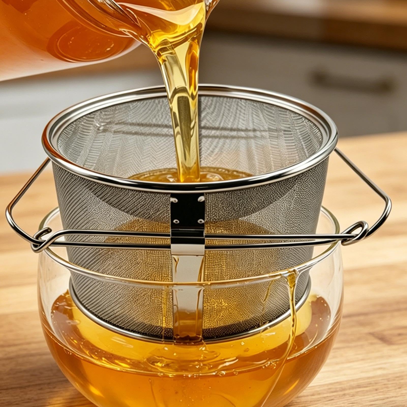 Filtro de Miel para la Apicultura Extractor de Malla de Acero Inoxidable | Colador de Malla Extrafina para la Mantequilla, la Apicultura, la Colmena, los Apicultores, la Cocina, el Alimento y la C