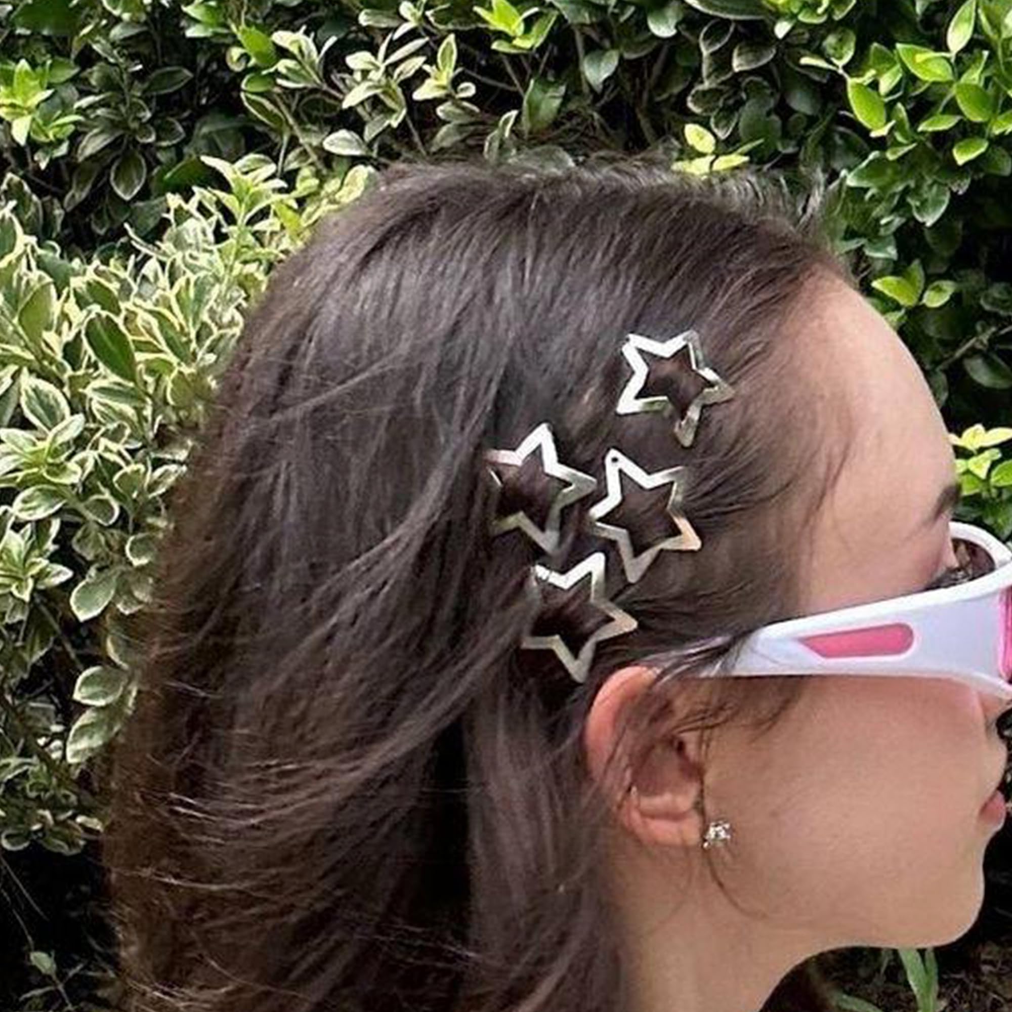 Pinzas para el Pelo de Estrella, 30 Piezas Y2K Clips de pelo de Metal, Accesorios para el Cabello para Niñas y Mujeres - Plateado