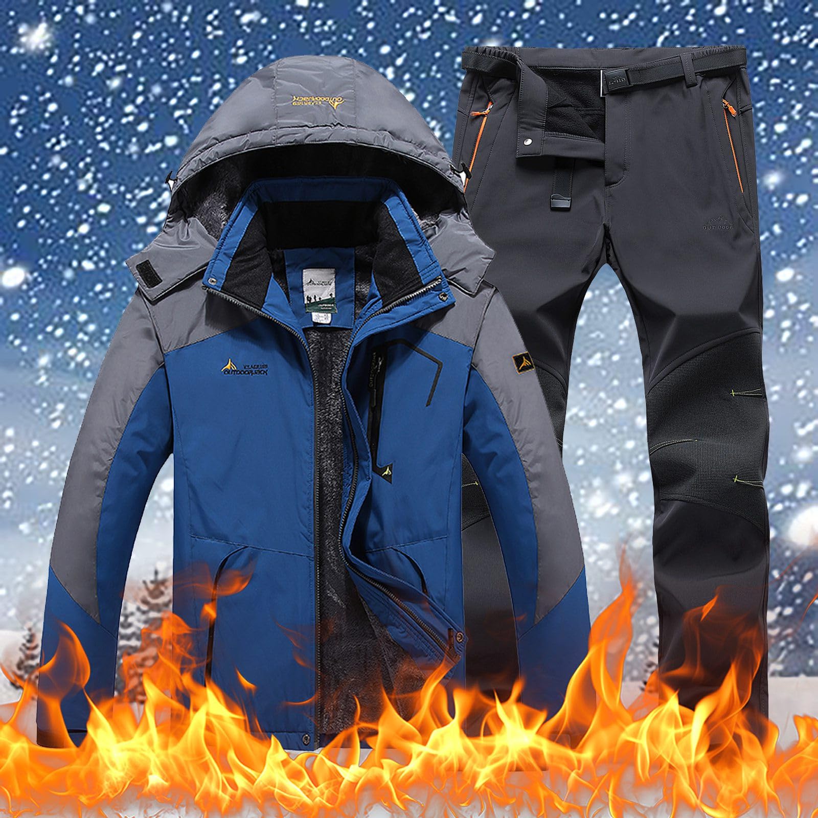 2026 Chubasquero Ropa de esquí para hombres y mujeres, chaqueta de invierno -pantalones con, adecuado para ropa de esquí casual al aire libre