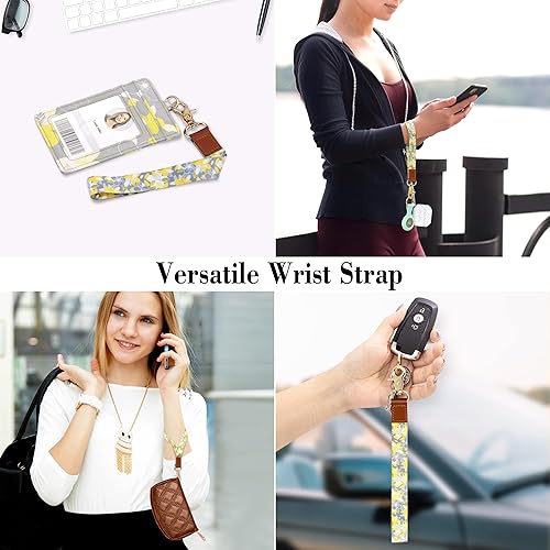 Miniatura 4 de Azrra Soporte para tarjetas de identificación con cordones, soporte para tarjetas de identificación con 1 ventana de identificación transparente, 4