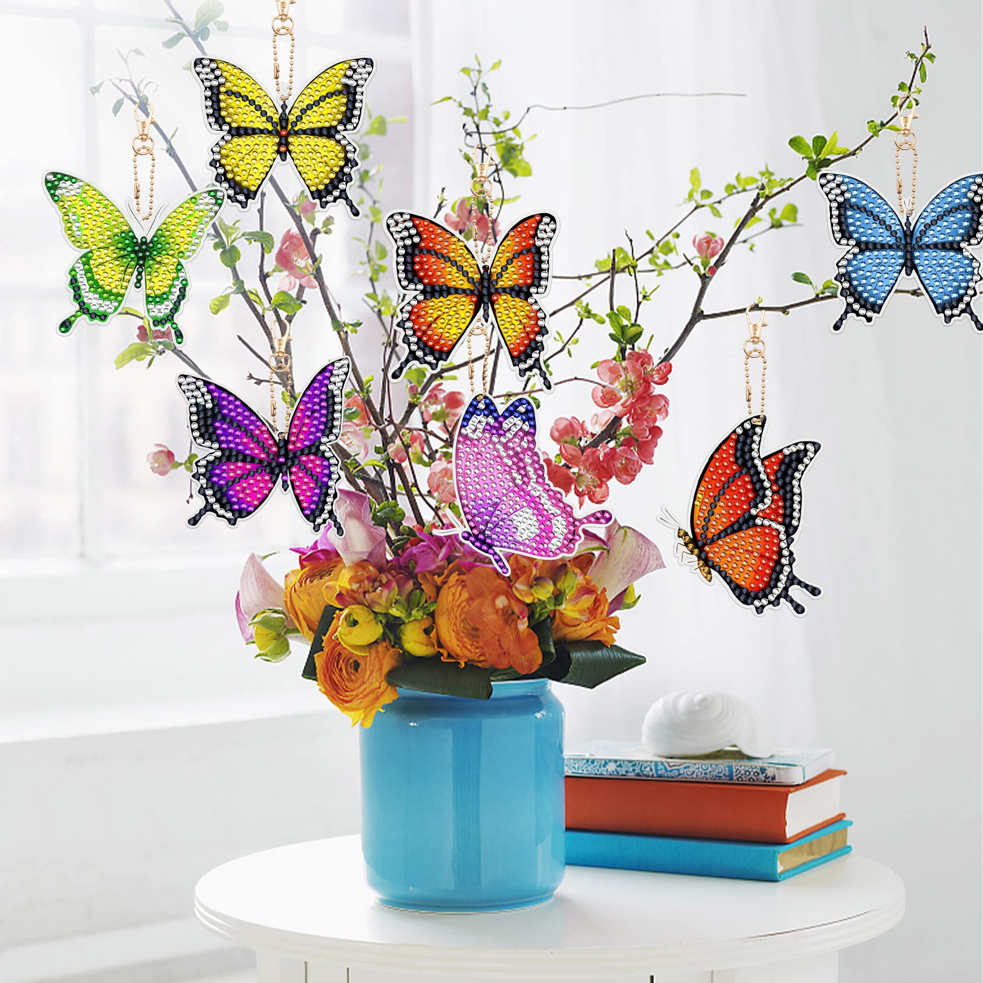 Amazon.com: 10 PCS Butterfly Diamond Painting Keychains Kit Double
