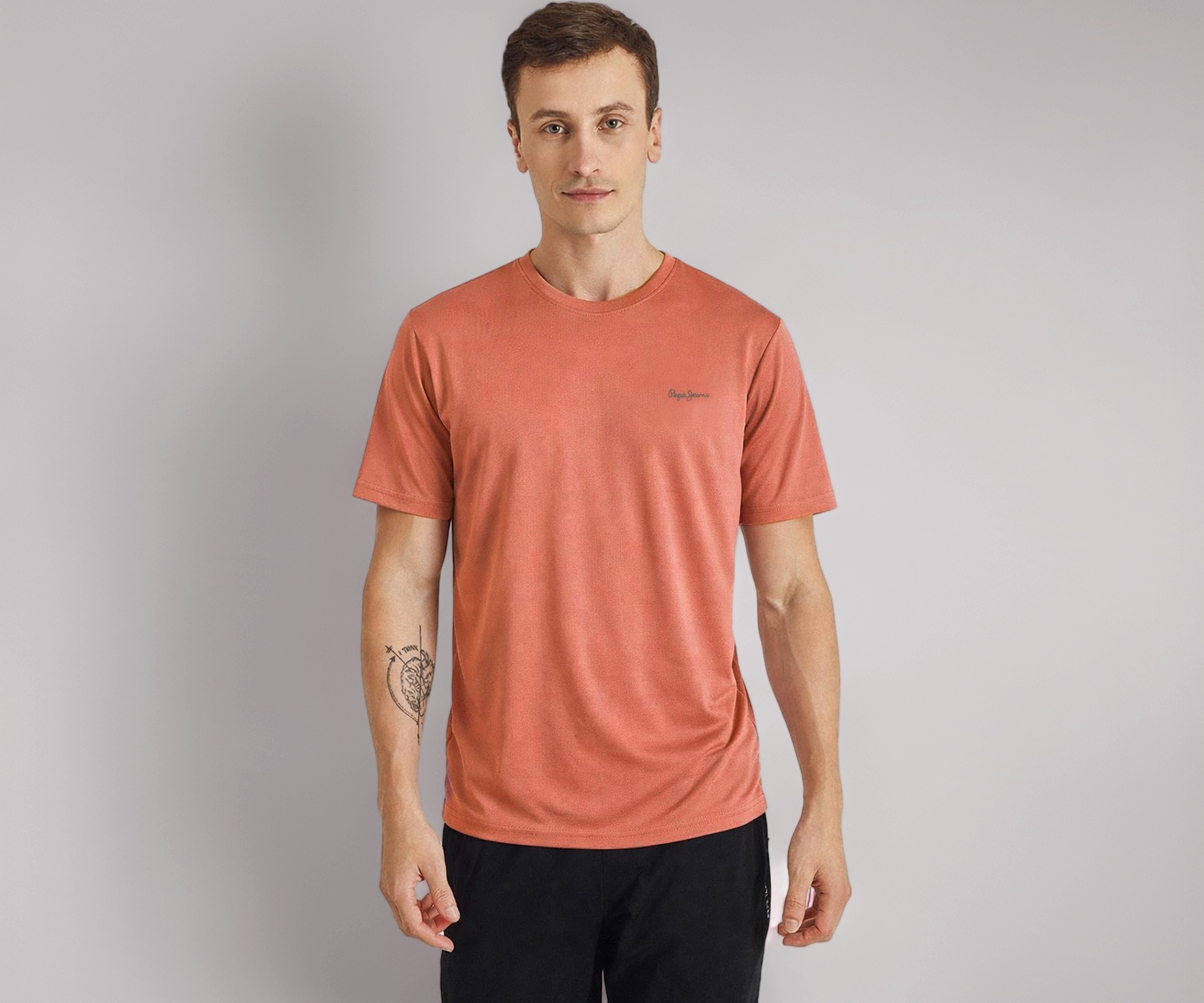 Men's Solid Polyester Regular Fit T-Shirt | Lightweight Quick-Dry Athleisure Tee for Sports, Gym & Casual Wear | Moisture-Wicking Fabric | Round Neck 