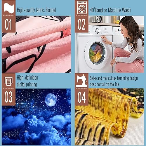 Miniatura 4 de Aidatain Tapiz de luna azul cielo nocturno nube creciente tapiz grande de 80 pulgadas 60 pulgadas 60 pulgadas de tela de franela temática de luz de