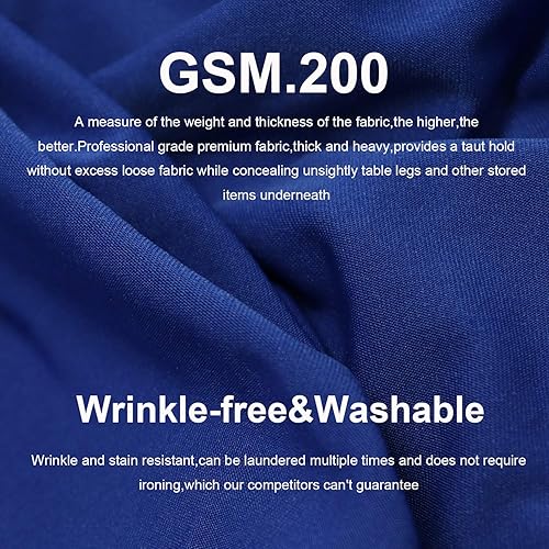 Miniatura 10 de Reliancer Mantel redondo para mesas de cóctel plegables de elastano ajustado a la mesa de 4 vías para fiestas al aire libre, exhibición, DJ,