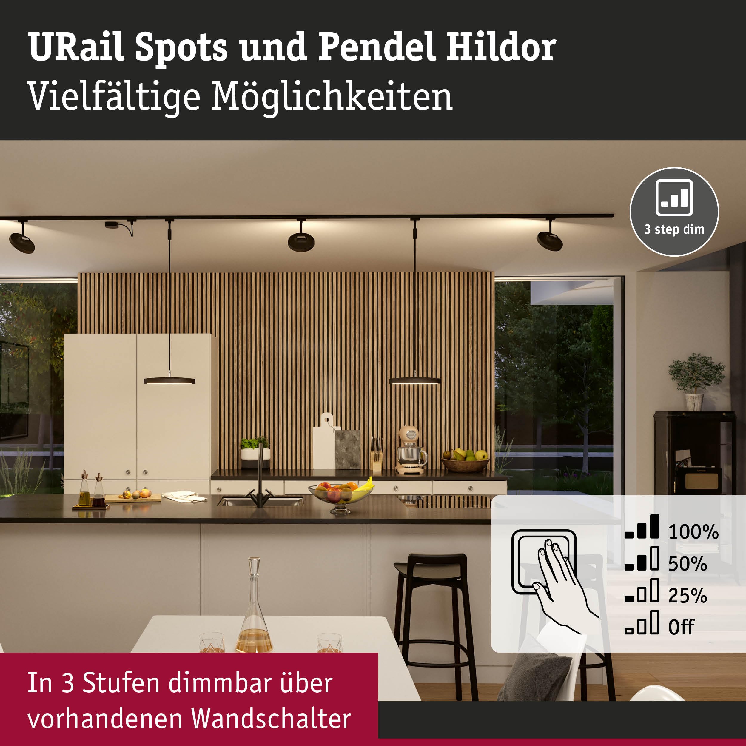 Paulmann Hildor LED-Schienenstrahler URail 15W LED Schwarz (matt)