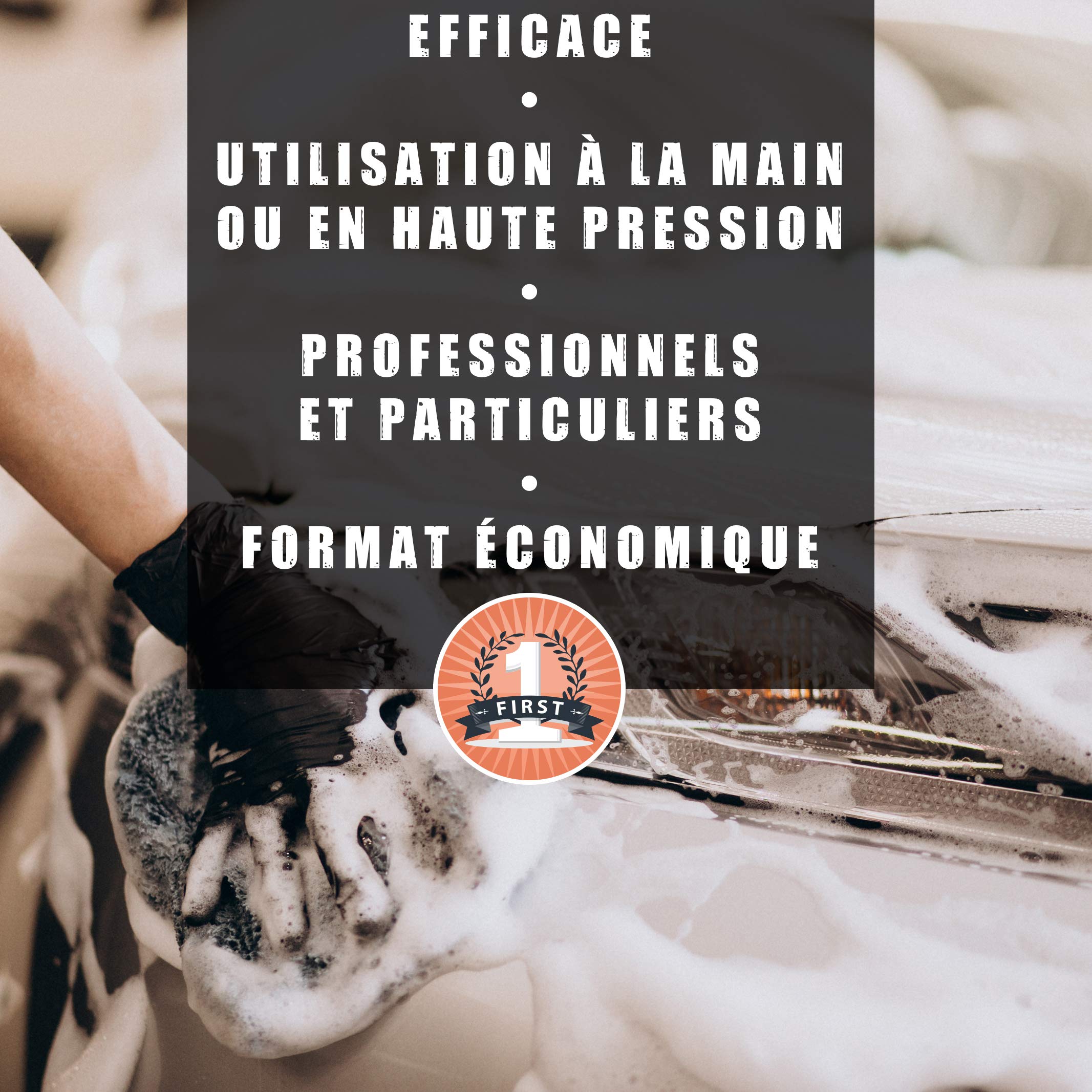 WORKFIRST Autoshampoo - Effektiv und spurlos - Sparsam und konzentriert - Hochdruck- oder Handwäsche 5L (5-Liter-Behälter)