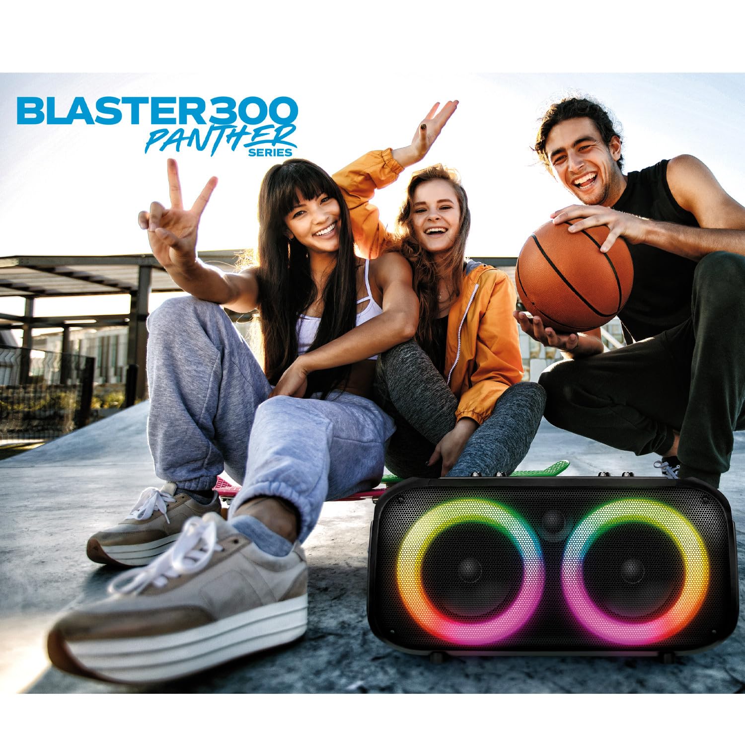 Enceinte Sono Autonome sur Batterie à LED - Pickering Panther BLASTER300-300W, Bluetooth USB Radio FM, Echo, Micro Karaoké