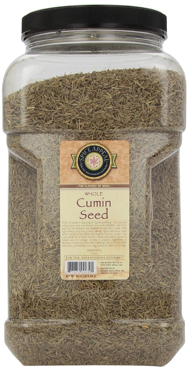 Spice Appeal Cumin Seed Whole, 64Ounce Jar Cumin Spices And Herbs Grocery