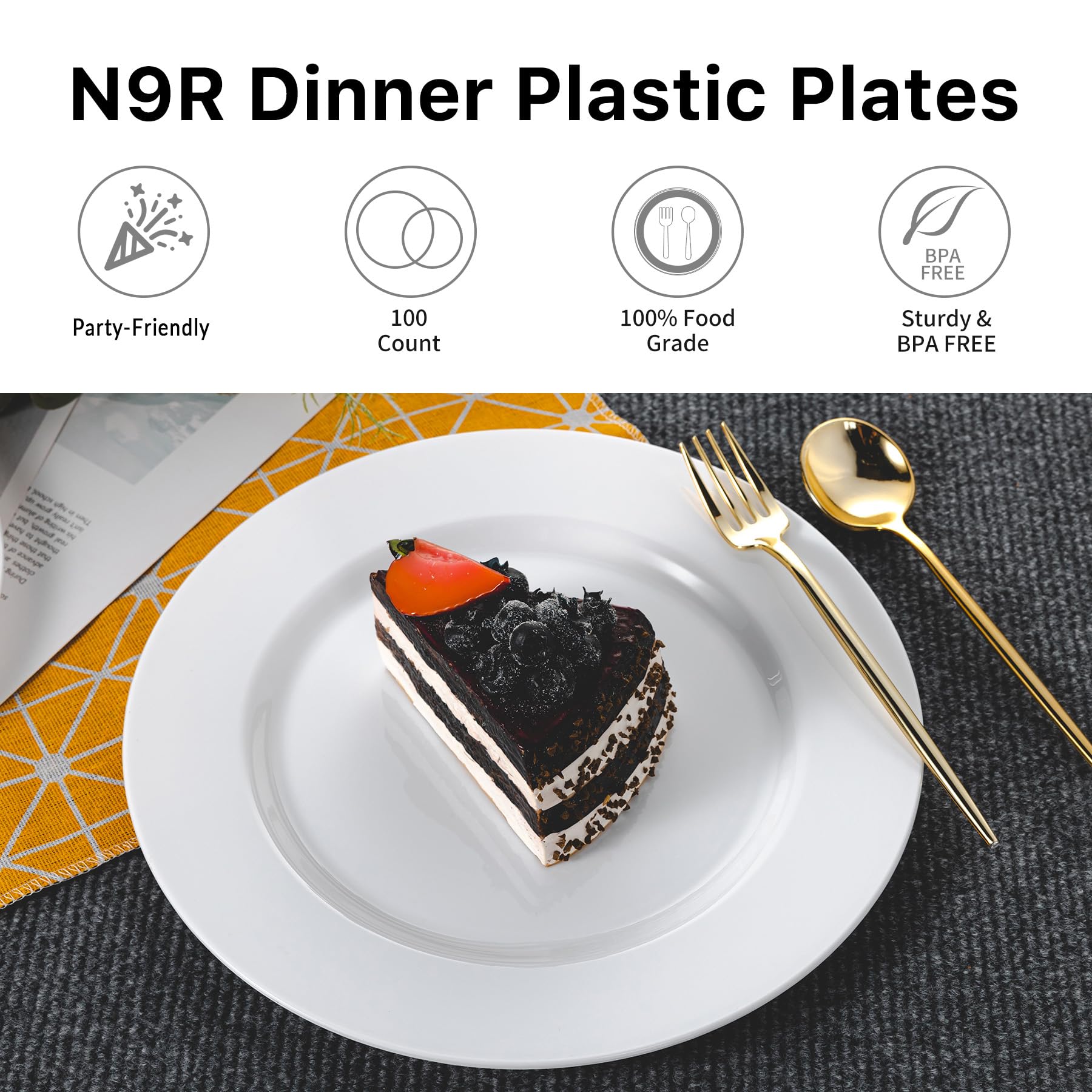 White Disposable Plates - 100 Pack -4 White Disposable Plates - 100 Pack -4