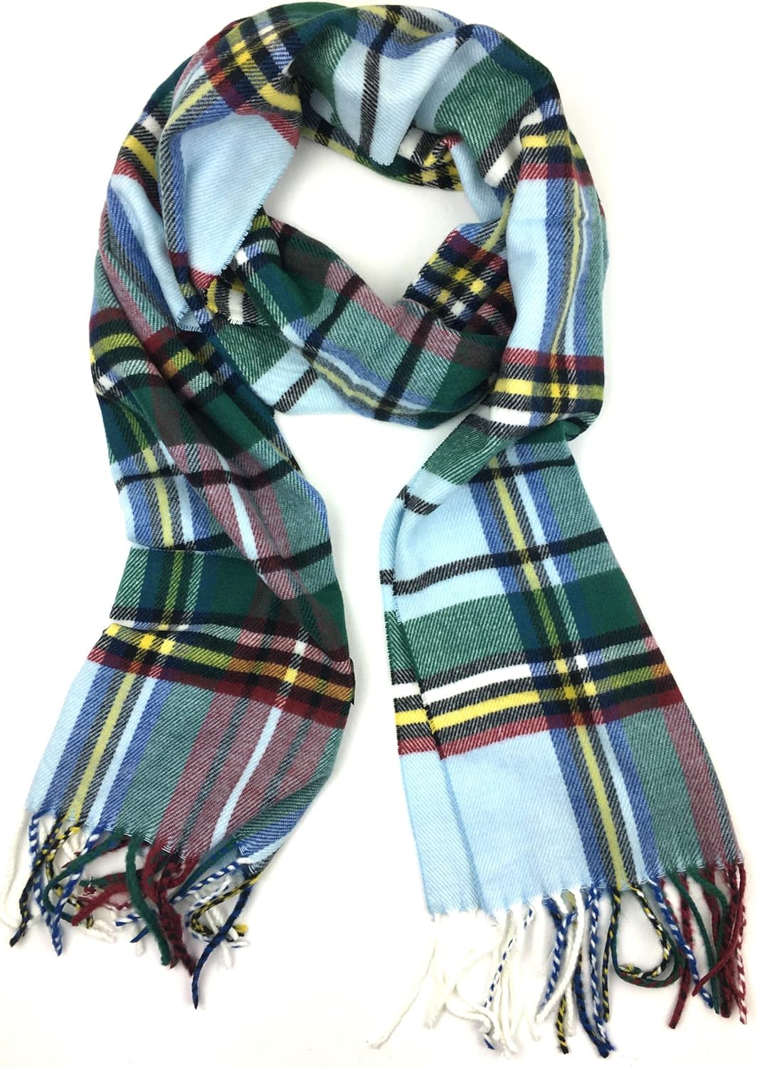 Plum Feathers Plaid Check and Solid Cashmere Feel Winter Scarf, Warm Scarfs, Cold Weather Accessories, Fringe Scarves - Image 2