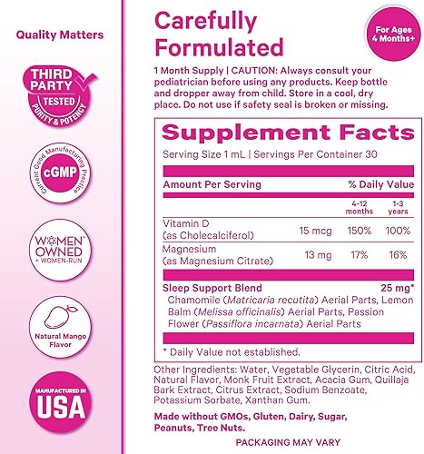 Miniatura 6 de Pink Stork Gotas para dormir para bebés, apoyan naturalmente el sueño sin melatonina para bebés, niños pequeños y niños, ayudan a dormir con