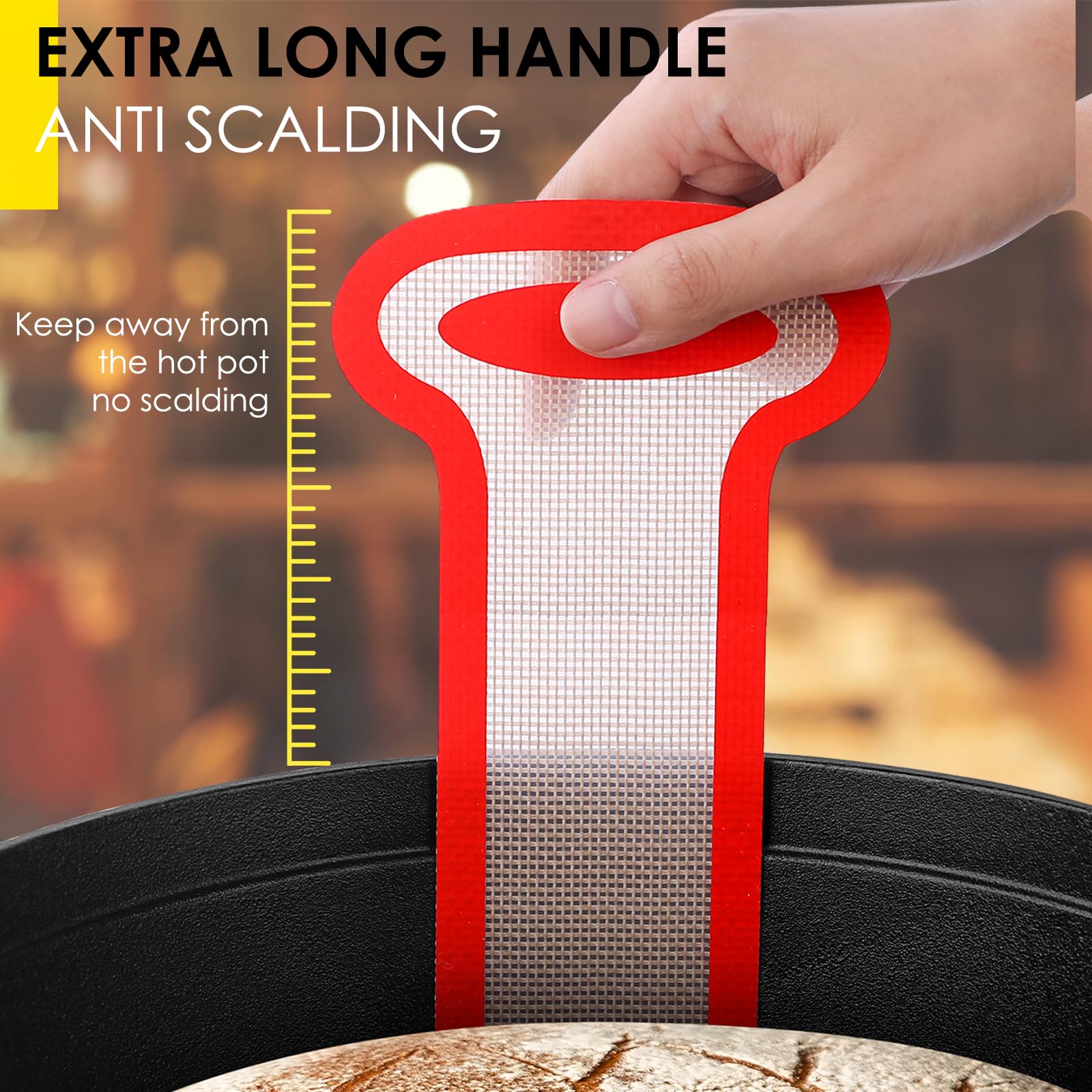 Silicone Bread Sling For Dutch Oven, Pack Of 2, With Extra Long Handles, Best