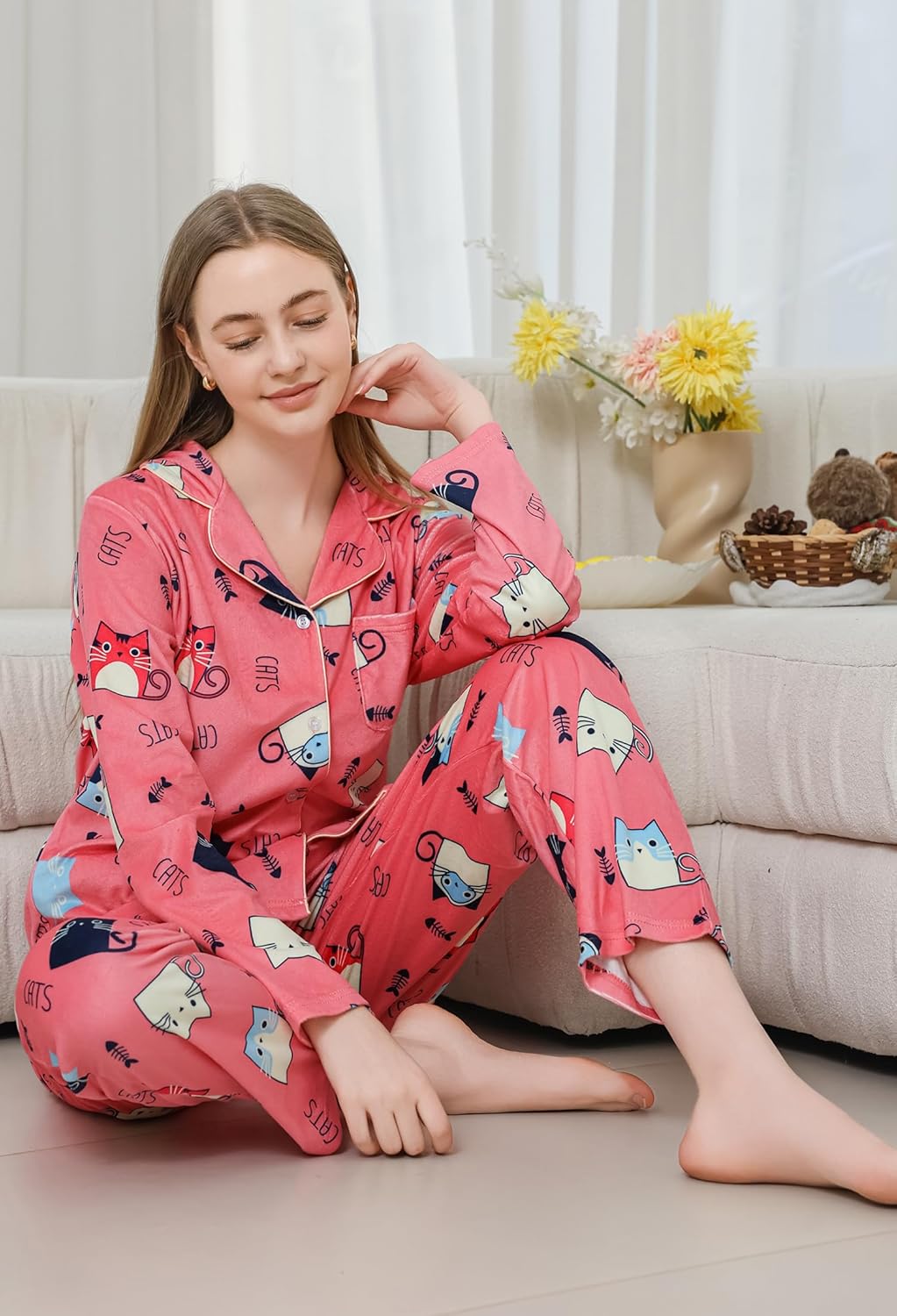 HEARTNICE Womens Pajama Sets, Soft Fleece PJS for Women Comfy Warm Sleepwear - Image 4