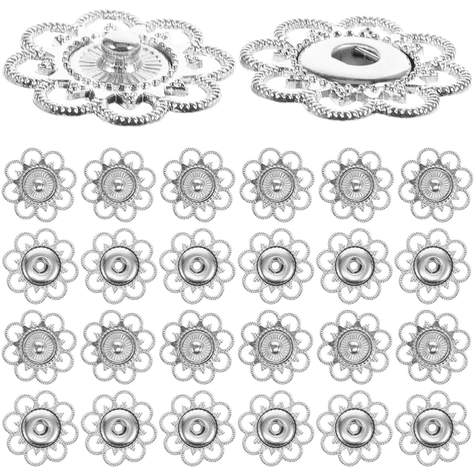 SHINEOFI 80piezas Botones De Presión Para Costura Diseño De Flor Botones Decorativos Para Abrigos y Prendas Para Manualidades y Proyectos De Costura
