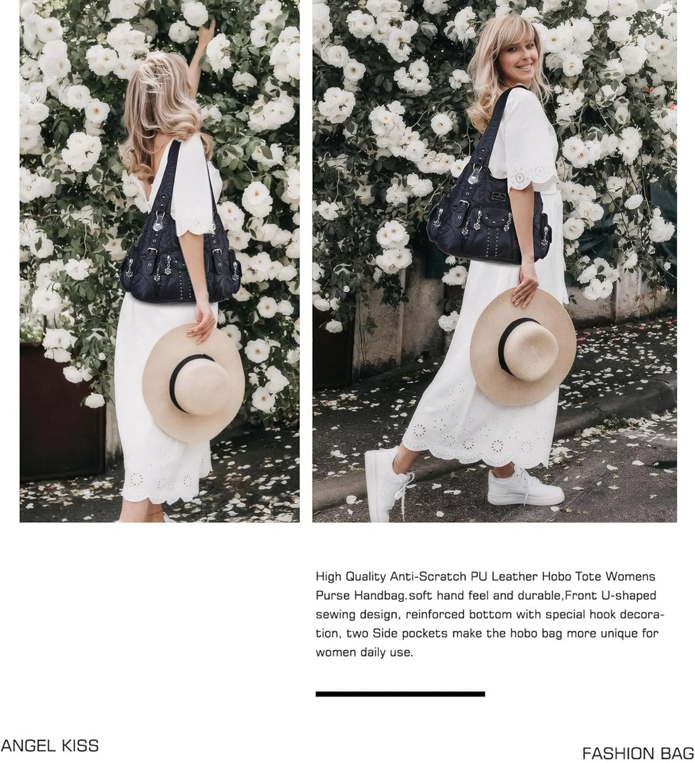 Angel Kiss Purses for Women Soft PU Leather Large Hobo Bags for Women Shoulder Bag | Soft, PU Leather, Large, Soft, PU Leather, Large - Image 7