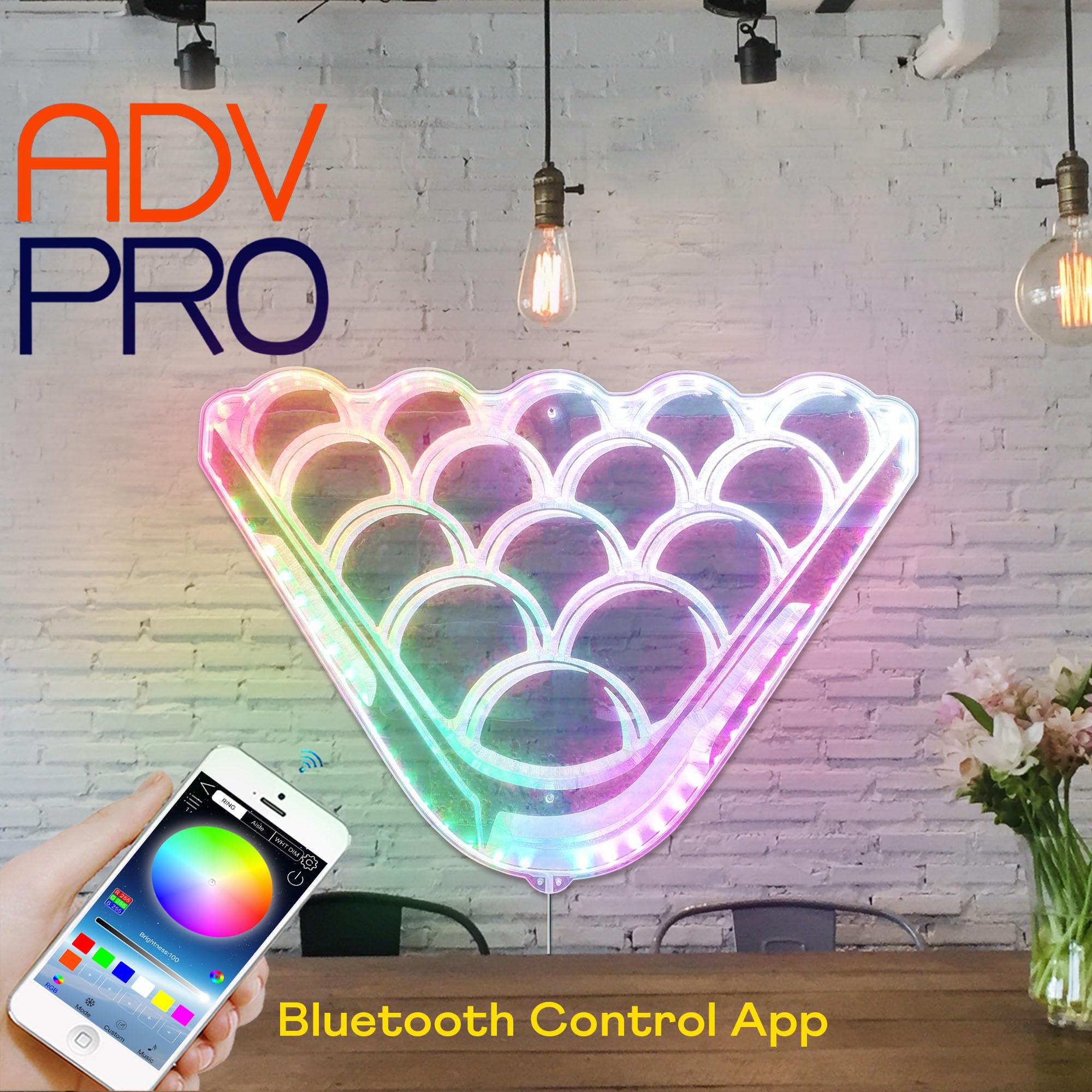 ADVPRO Billardtisch Snooker Pooltisch Zimmer RGB Dynamisches Glam LED-Schild - Schnittkantenform - Smart 3D Dekoration - Mehrfarbige Beschilderung st06s43-fnd-i0213-c