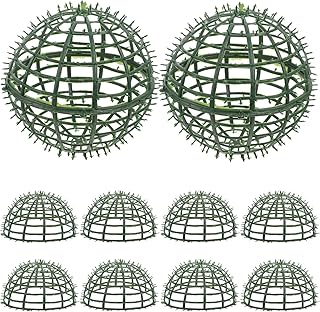 Housoutil Wedding Rack Wreath Circle Outdoor Support Grass Cage Holder Wood Arrangement Plastic Spheres Round Balls Topiary Ball Home D Frame Artificial Decor Decors Trelli Plant for Flower