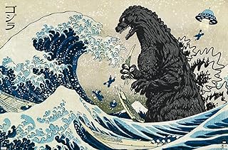 Trends International Godzilla - Great Wave Wall Poster, 34L x 22.4W, Unframed Version