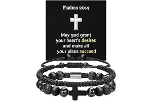 Mens Catholic Bracelet: JSJOY Cross Bracelet for Spiritual Protection