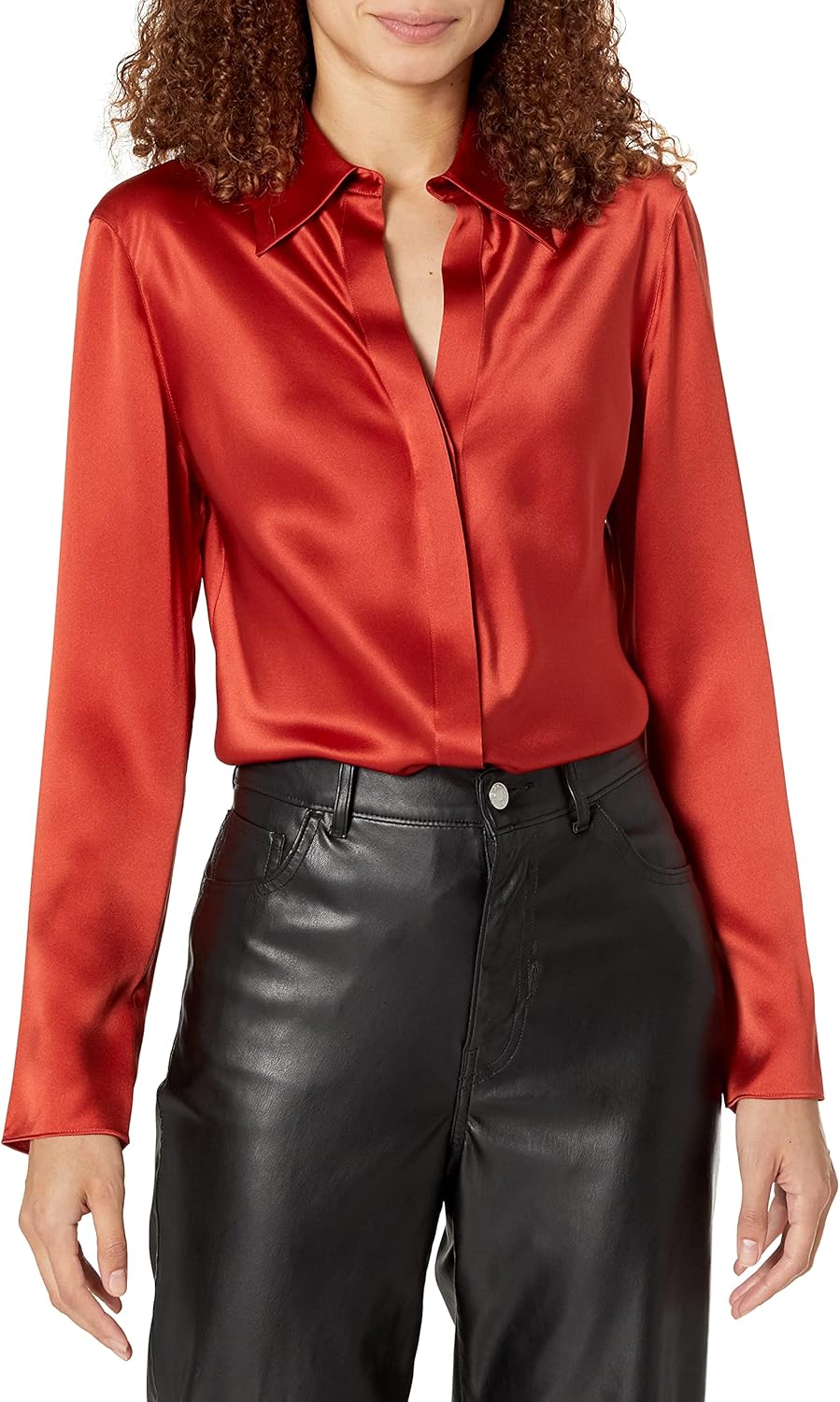 Vince Womens Bias Button Down Long Sleeve Shirt