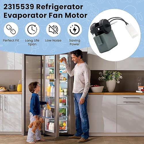 Miniatura 6 de Motor de ventilador evaporador de refrigerador 2315539 de AMI PARTS -115 V, 60 Hz-Reemplaza WP2315539 2219689 2225625 W10438708 AP6007247 WP2315539VP