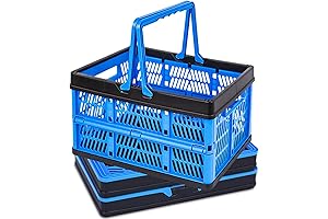 3 Packs 20L Collapsible Plastic Shopping Basket with Handles