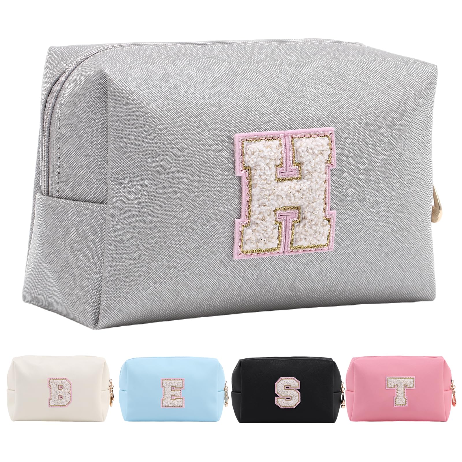 Personalized Makeup Bag,Waterproof Travel Makeup Pouch Cosmetic Bag Birthday Gift for Women Mom，Bride Bridesmaid Cosmetic Bag A-Z — view 123