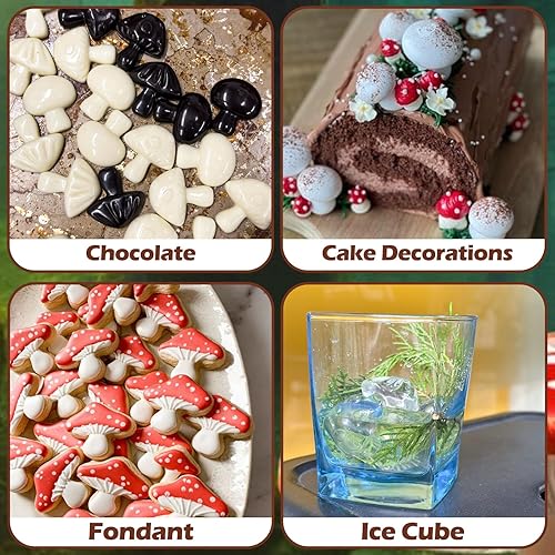 Miniatura 3 de Webake Molde de chocolate de hongos, moldes de silicona de 12 cavidades con tres bonitas formas de hongo, perfecto para chocolate, dulces, fondant,