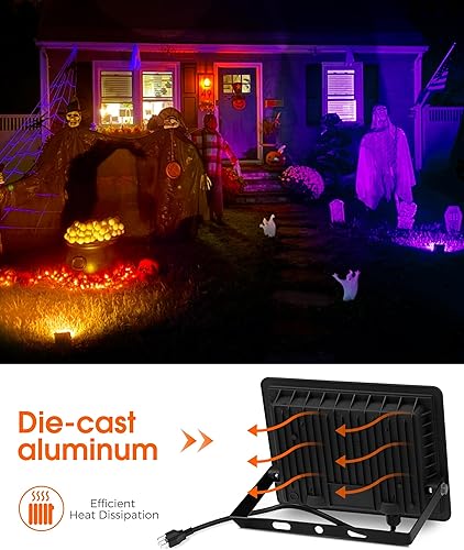 Miniatura 3 de LOHAS - Luz de inundación LED RGB para exteriores, luces de fiesta que cambian de color de 25 W con control remoto, luz de patio de encendidoapagado