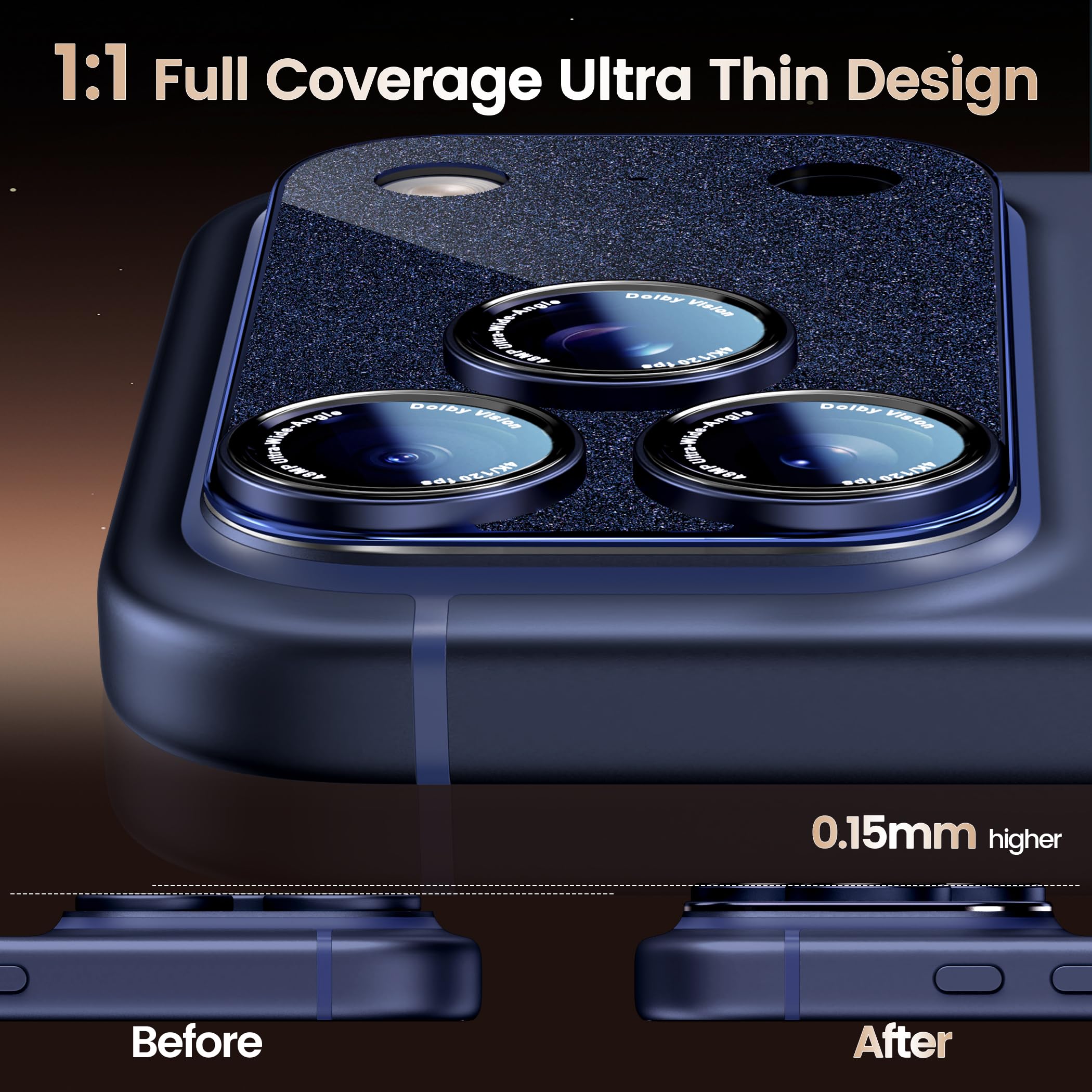 für iPhone 17 Pro Kameraschutz, Anti-Kratzer Kamera Schutz Einteiliges 9H Panzer Schutz Glas, Ultra HD Klar Kamera Schutzfolie für iPhone 17 Pro