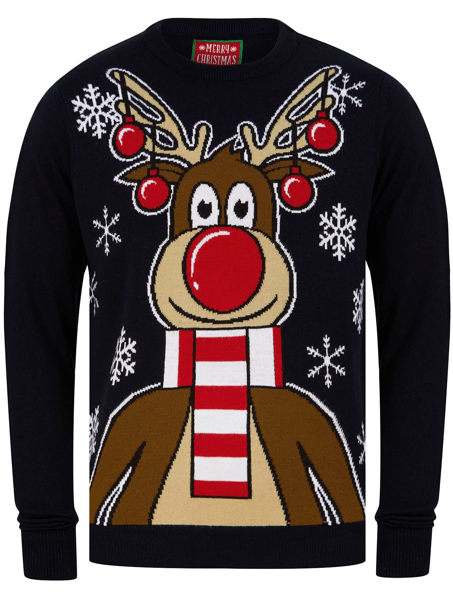 Tokyo Laundry Men's Rudolph Front Motif Novelty Christmas Jumper - Ink - S