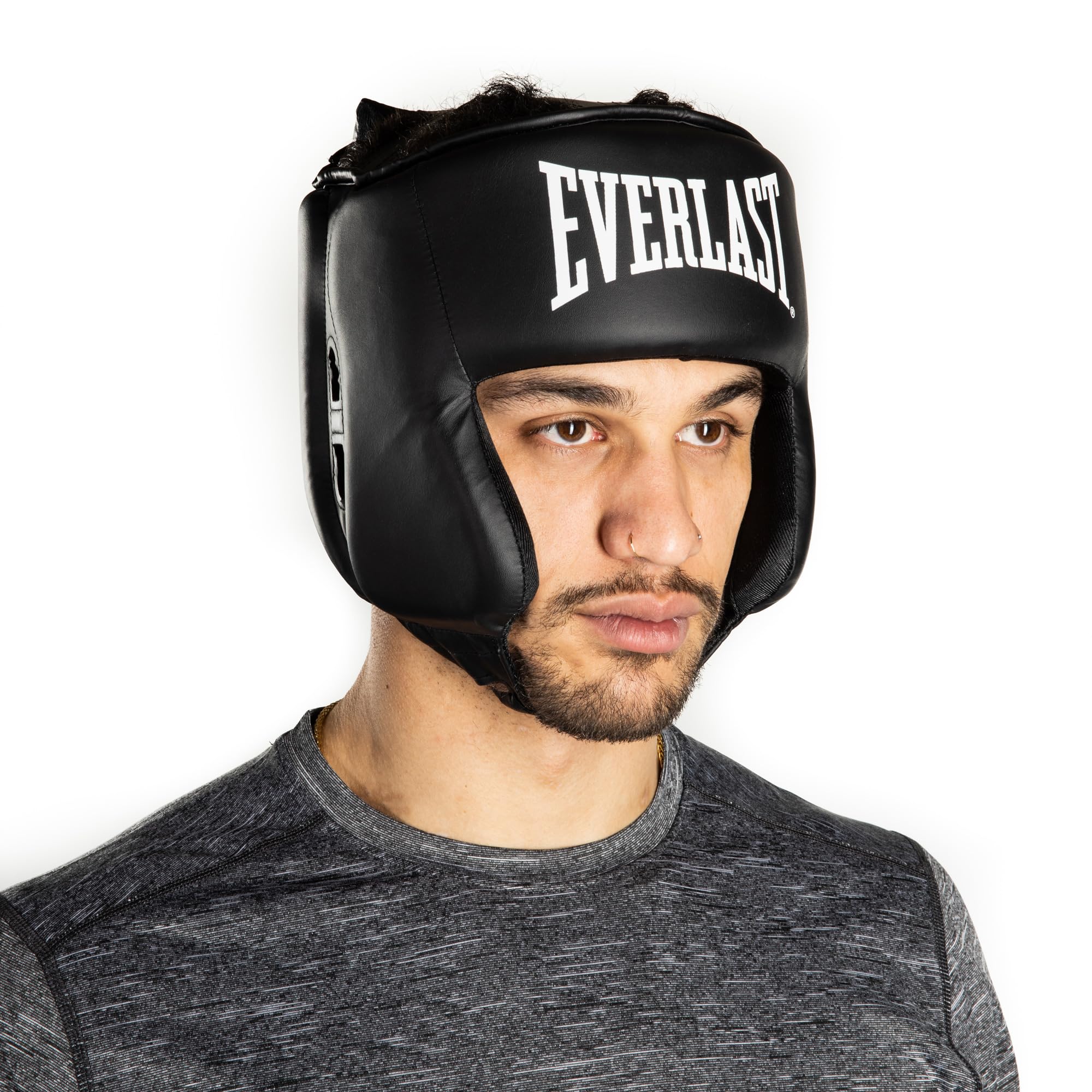 Everlast Core Casco da boxe L/XL – Casco leggero con cinturino auricolare integrato, zona posteriore imbottita e chiusura in velcro regolabile