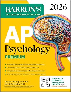 Barron's AP Psychology Premium 2026: 3 Practice Tests, Comprehensive Review & Online Prep for Digital Exam Success