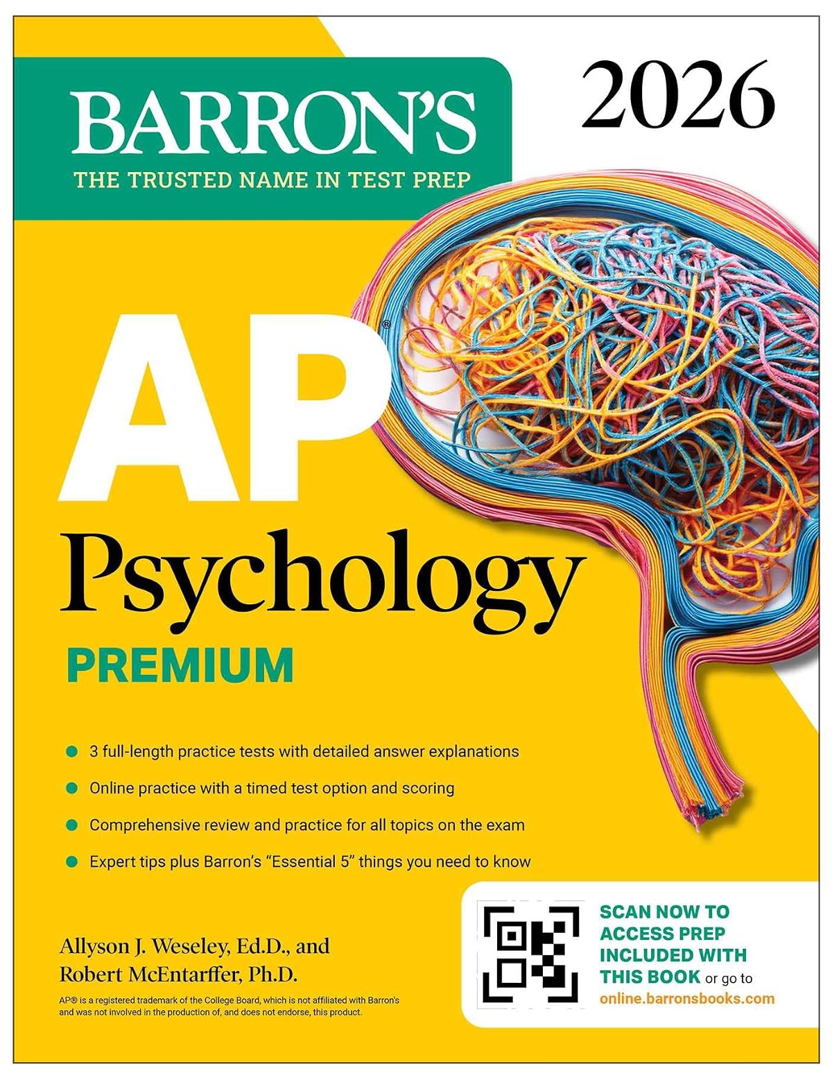 AP Psychology Premium, 2026: Prep Book With 3 Practice Tests + Comprehensive