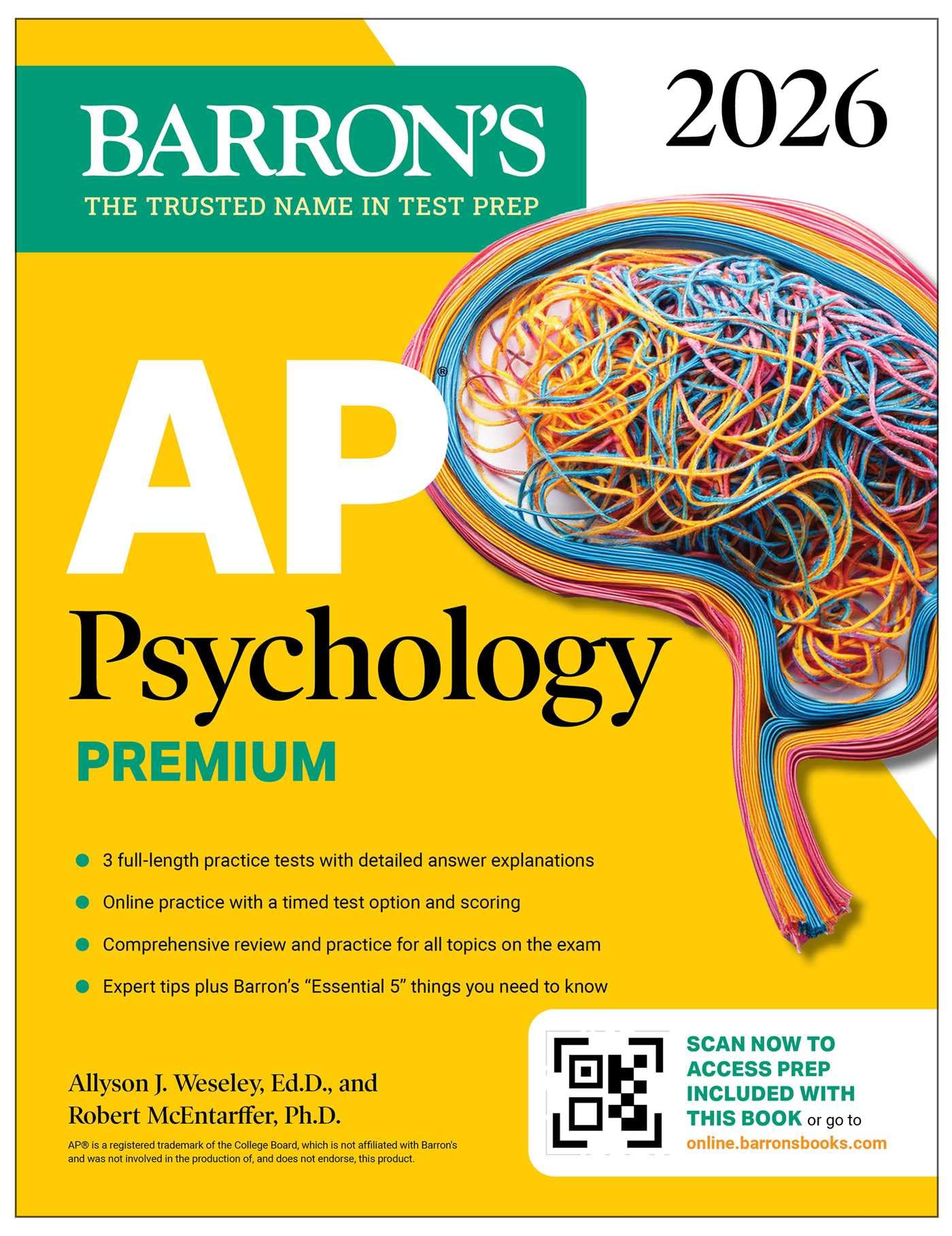 AP Psychology Premium, 2026: Prep Book with 3 Practice Tests + Comprehensive Review + Online Practice (Barron's AP Prep)