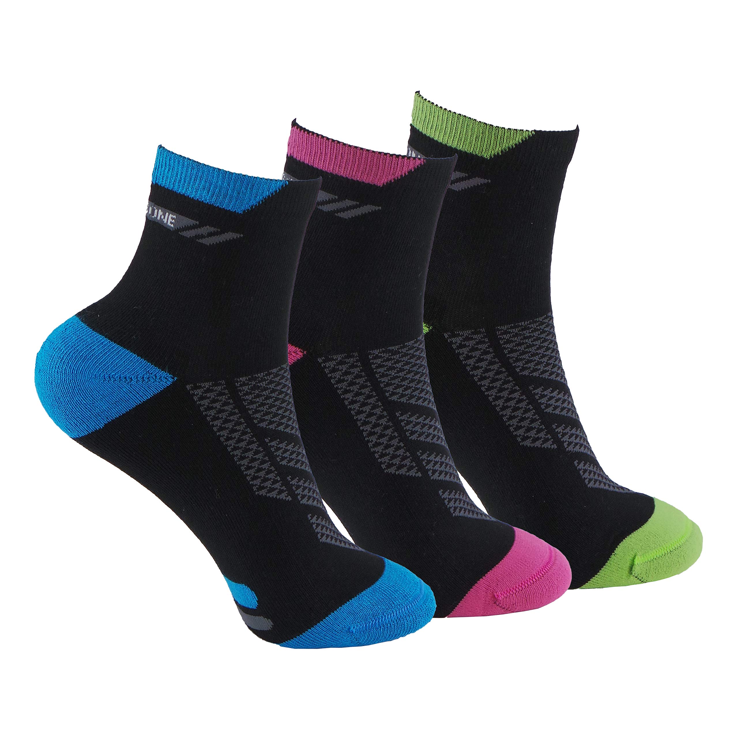 Calzini da donna senza cuciture, per running, ciclismo, tennis, paddle,da donna, con punta e tallone rinforzati, 3 paia. Calzini sportivi alla caviglia. Anti-sfregamento e con gommini anti-pressione