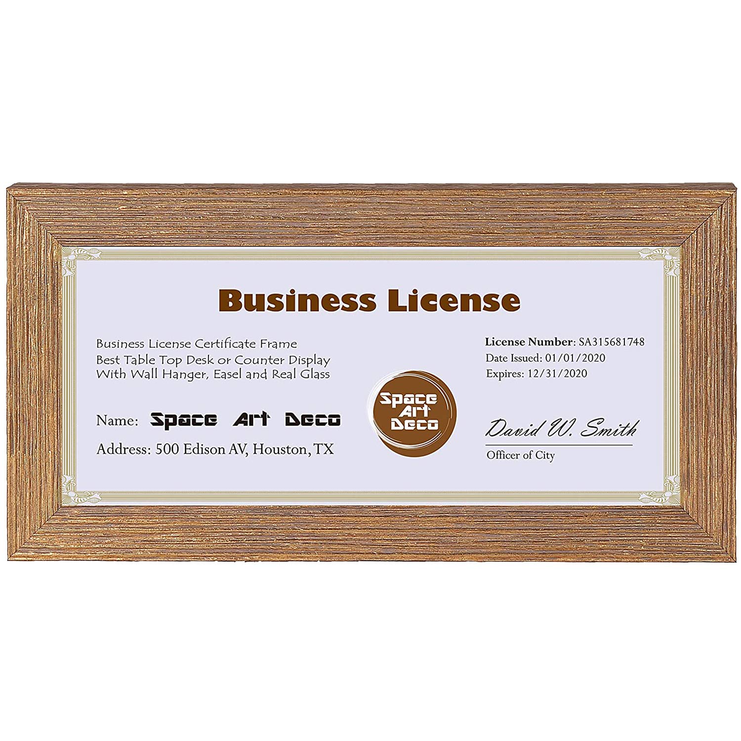 Amazon.com: Space Art Deco, Gold Textured Frame for 4x9 Business ...
