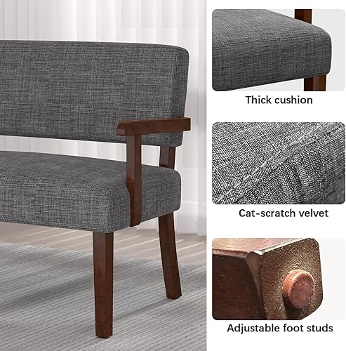 Miniatura 12 de Juego de 2 sillas decorativas con mesa, sillas de sala de estar con asiento suave y reposabrazos para sala de estar, dormitorio, sala de lectura,