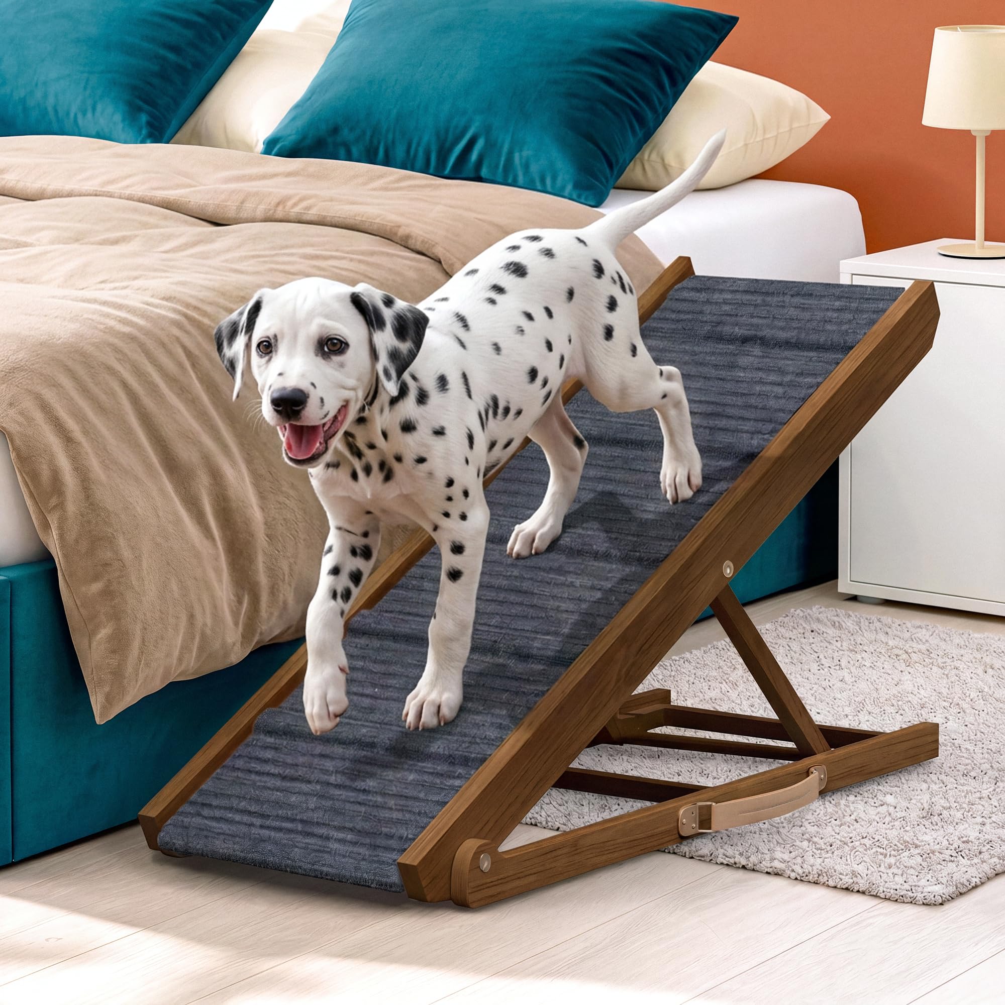 PATHOSIO PETS Adjustable Dog Ramp for Bed