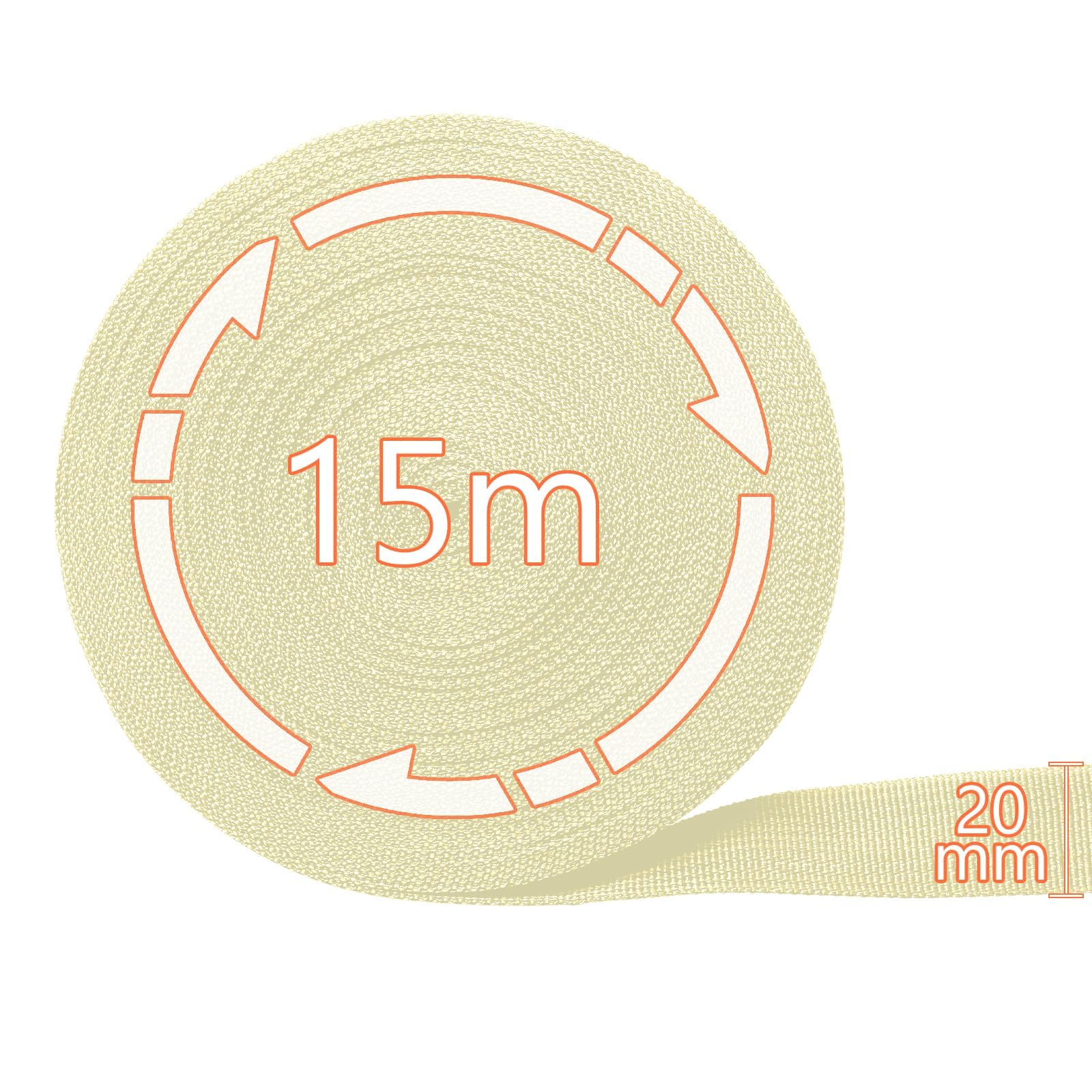 Mbsomnus 15M Tapicerka Pasek 20 mm Nylonowy Pasek Kremowy Bawełniany Wstążka Cięcie Taśmy Żaluzje Uszczelnienie Pasy Do Plecaków DIY Plecak Bagażnik Torby Paski Dla Psa