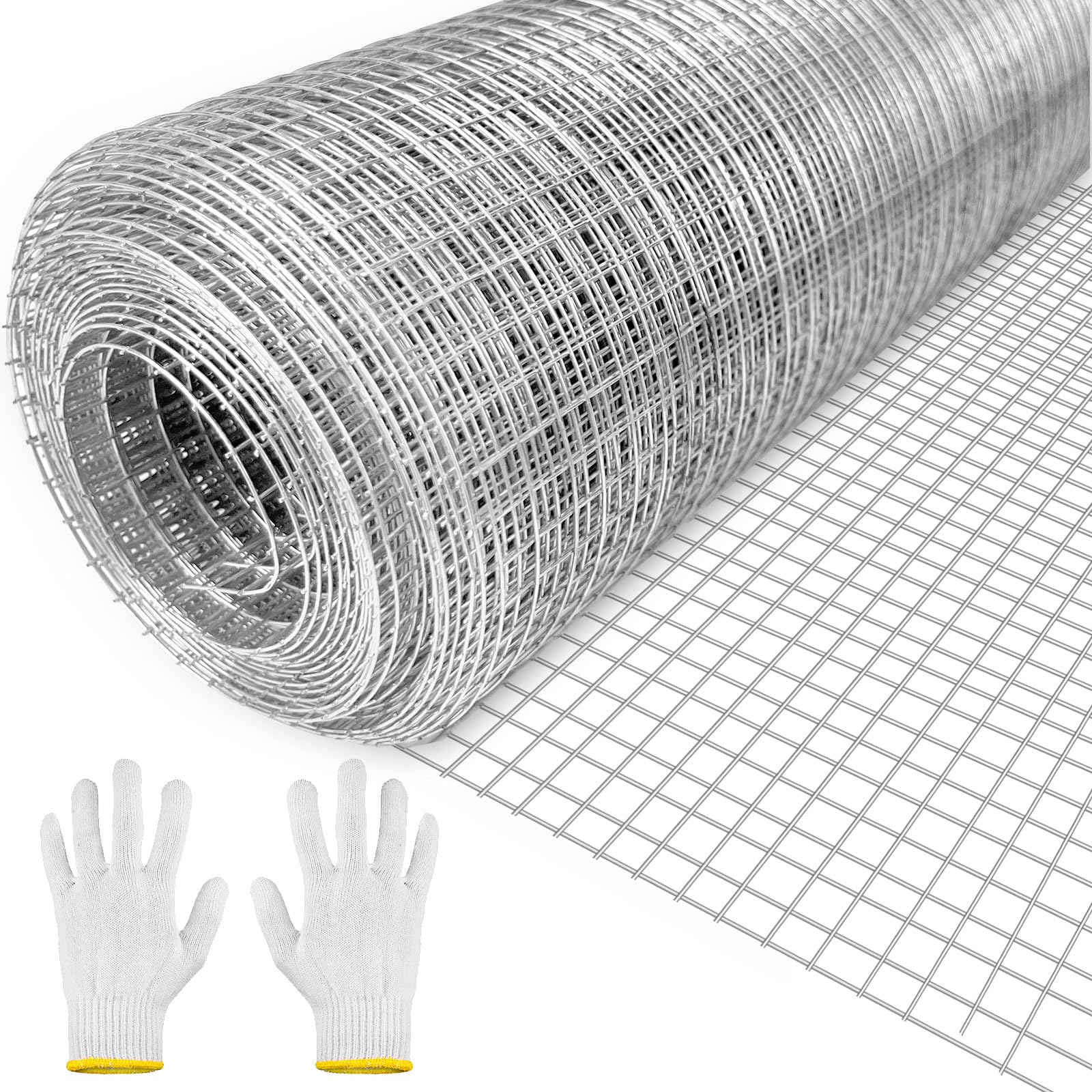 Drahtgitter Feinmaschig, 40cm x 5m Wühlmausgitter für Hochbeet, Maschendraht Rolle Verzinkt, Maschenweite 6 mm, Drahtgeflecht als Hasendraht Volierendraht kaninchendraht Hühnerdraht hasengitter