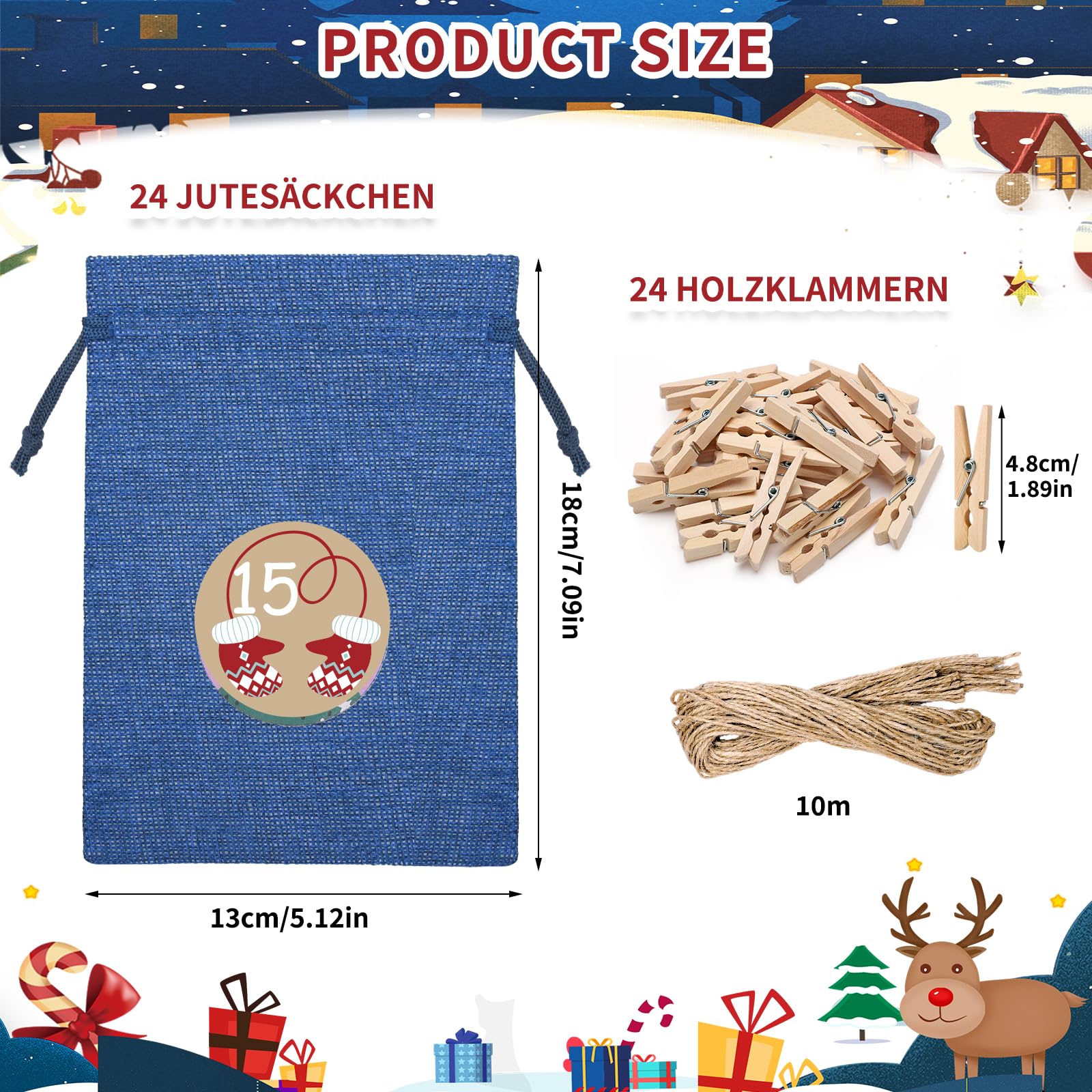 Sac De Calendrier De L'Avent à Remplir, Sachets De Confiserie Calendriers De Noël, Diy Sachets