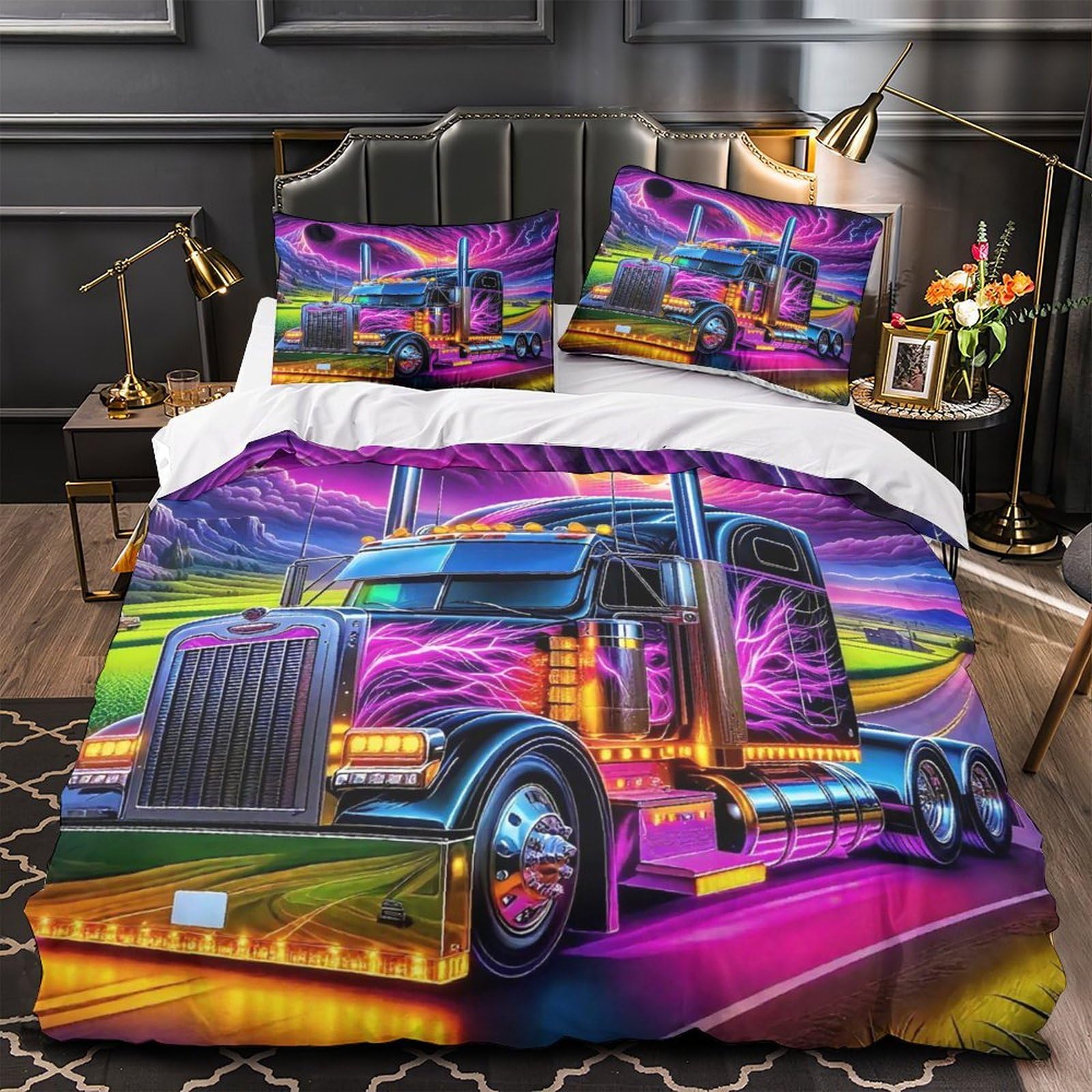 Camion housse de couette 3D ensemble de literie enfant ado double