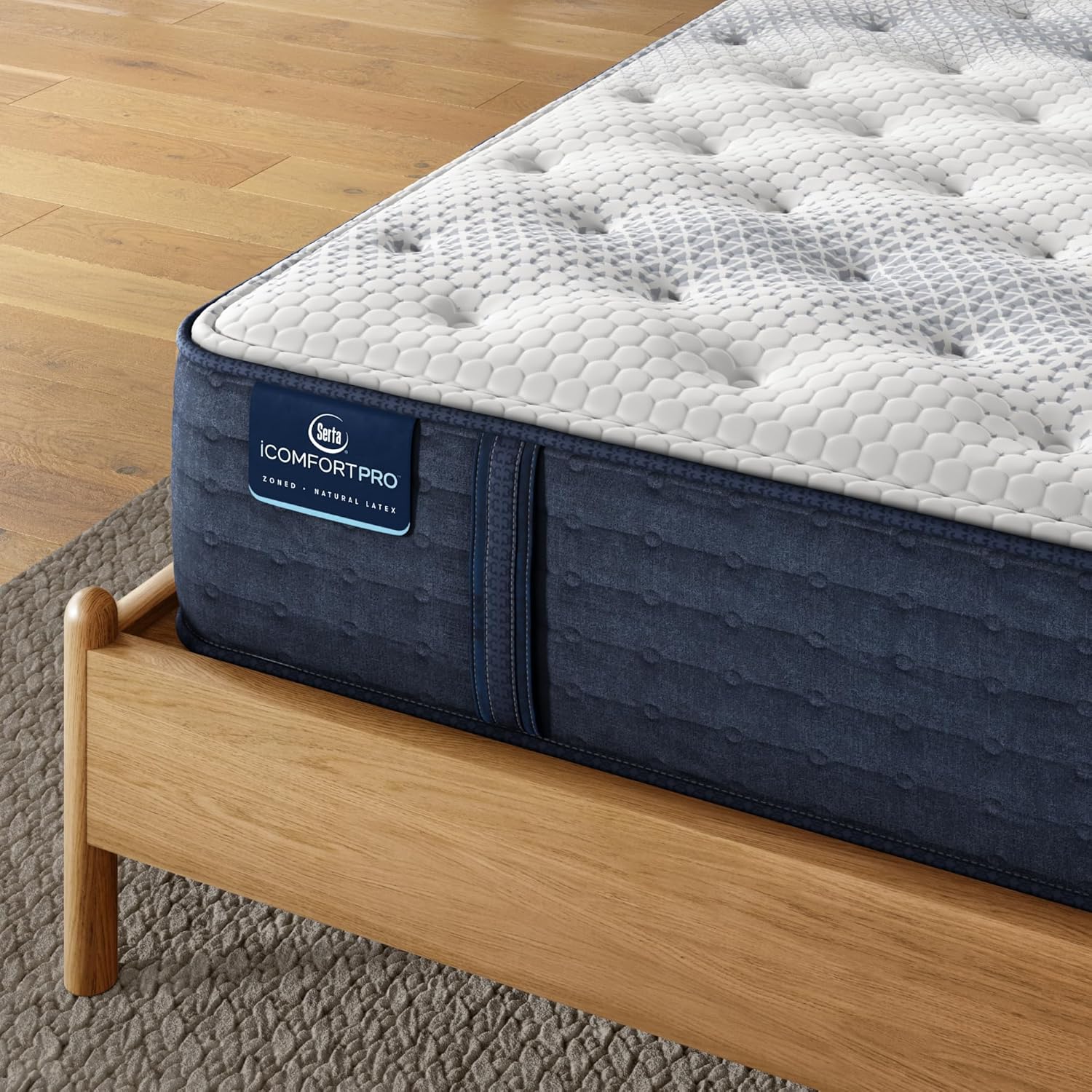 Twin XL Blue Latex Foam Adjustable Bed with Boxspring
