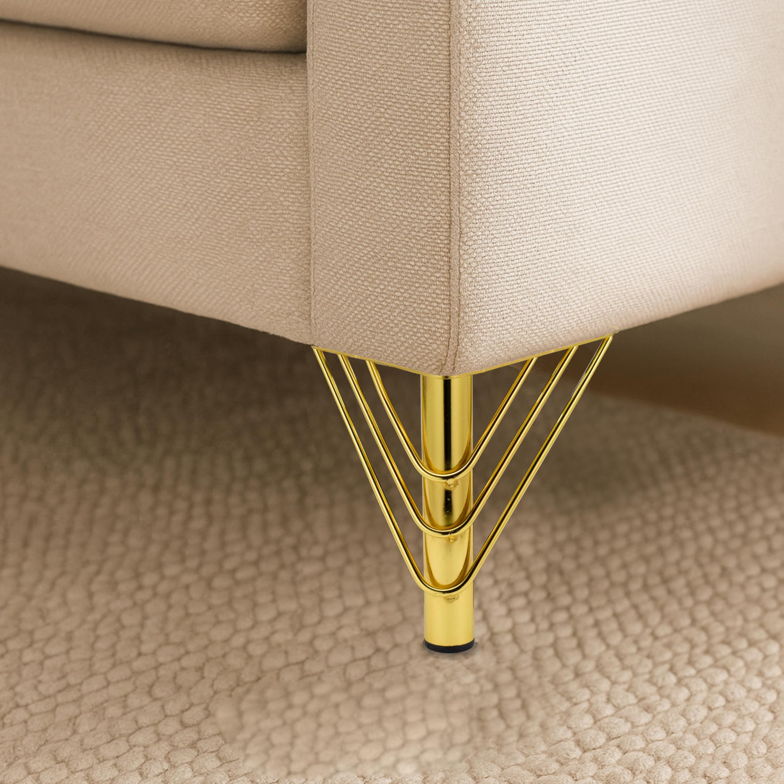RAB Sofa Legs SS for Furniture, Home Décor Leg with Fitting (Code:- Y Leg 333, Size- 6", Finish:- Gold, Pack of 1 PCS)-image-7