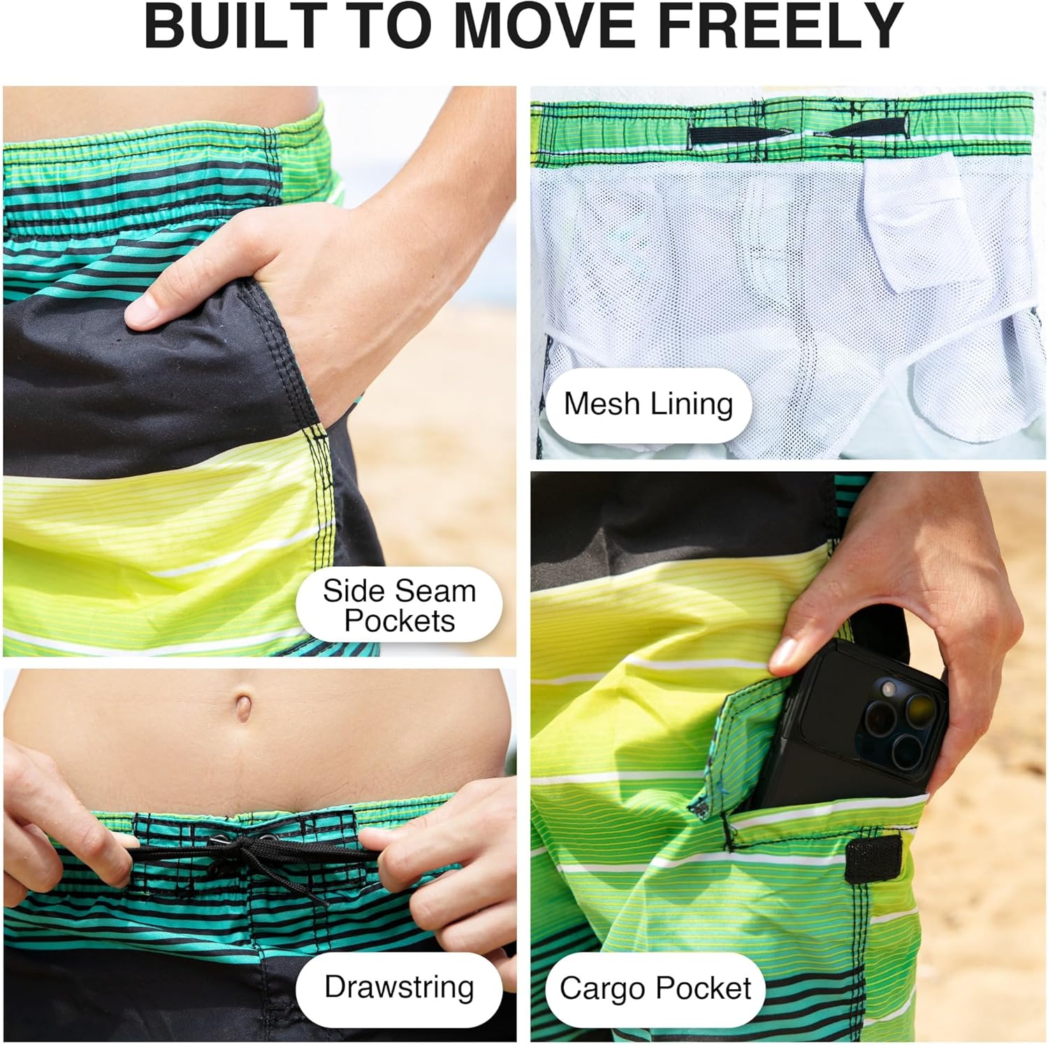 Kanu Surf Boys Avalon Quick Dry UPF 50+ Beach Swim Trunk - Image 3