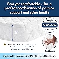 Vista 5 de Pro Goleem Colchón Pack and Play (38"x26"), Colchón Impermeable Pack n Play con Bolsa de Transporte, Colchón Suave de Corralito para Bebés y Niños